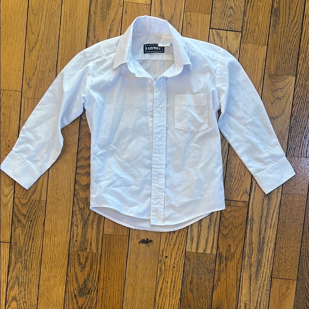 White Button Down Shirt with Long Sleeves and Lightweight Fabric